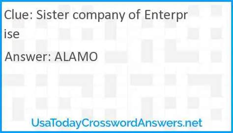 People may use the terms "sister company" and "subsidiary company" interchangeably. . Sister company of enterprise crossword